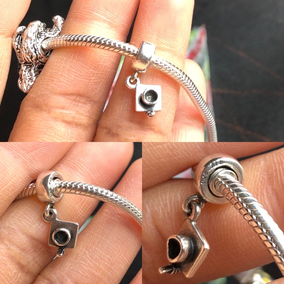 Authentic Pandora Bracelet with 4 Pandora Charms - Picture 9 of 12